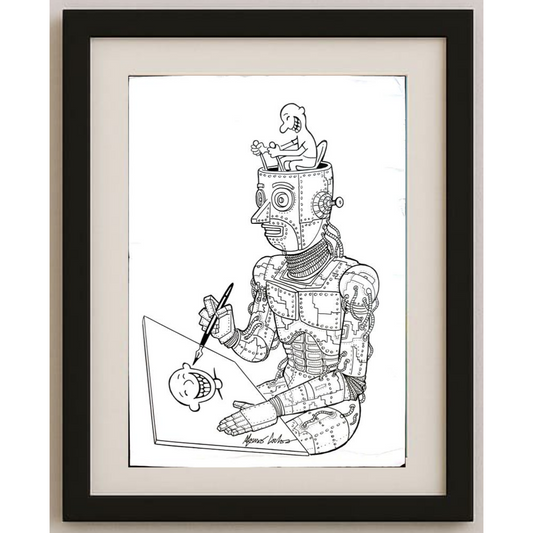 Afonso Carlos Fernandes 29x21cm Orijinal Karikatür BOD01553