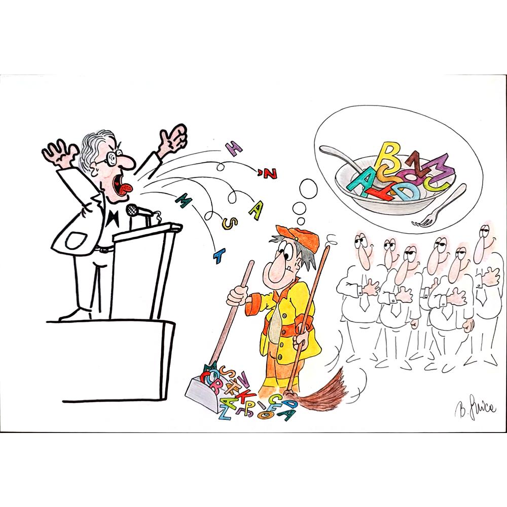 Bojan Grlica 29x21cm Orijinal Karikatür BOD01559