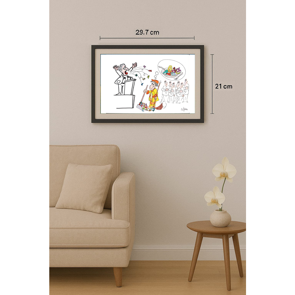 Bojan Grlica 29x21cm Orijinal Karikatür BOD01559