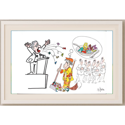 Bojan Grlica 29x21cm Orijinal Karikatür BOD01559