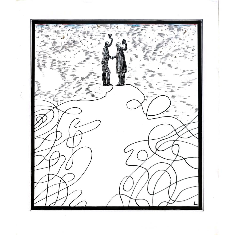 Dusan Ludwig 28x24cm Orijinal Karikatür BOD01564