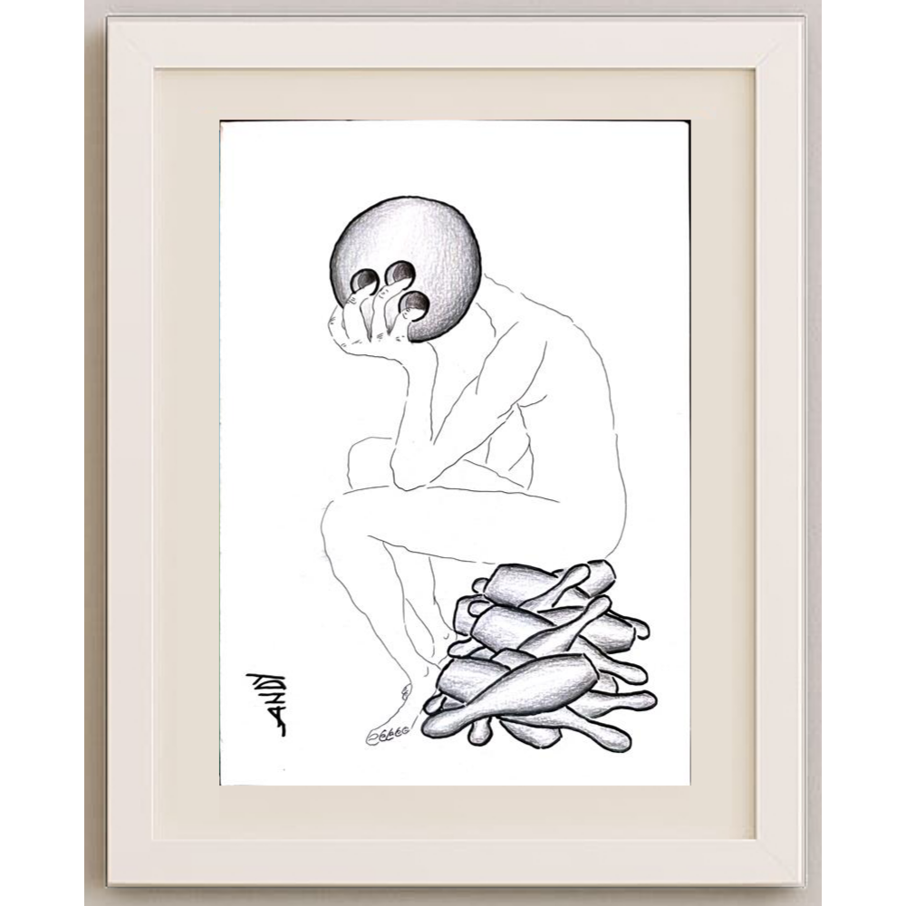 Andy Chaushu 29x21cm Orijinal Karikatür BOD01567