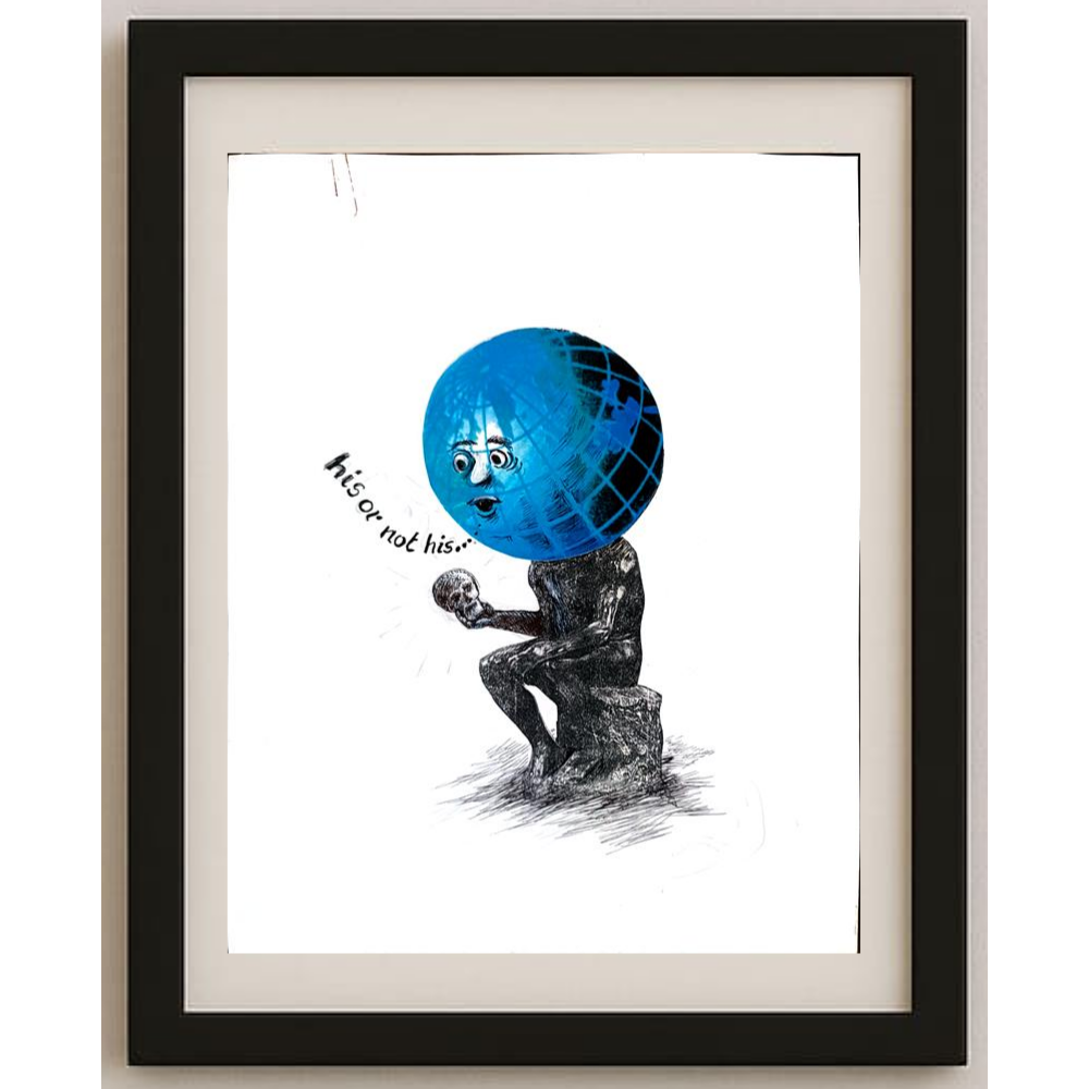 Wolfgang Schlegel 43x30cm Orijinal Karikatür BOD01573