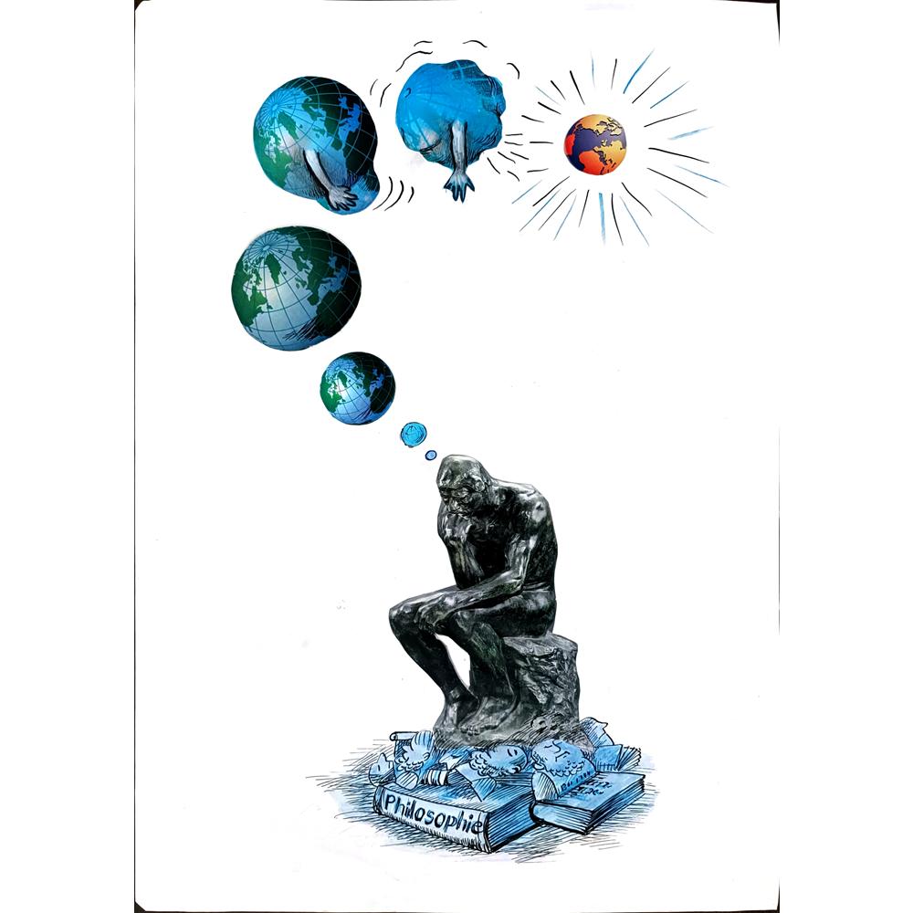 Wolfgang Schlegel 43x30cm Orijinal Karikatür BOD01574