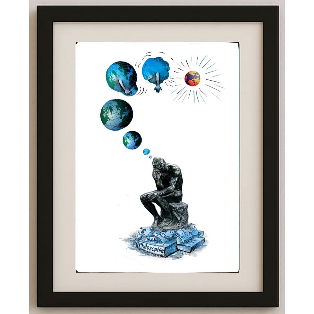 Wolfgang Schlegel 43x30cm Orijinal Karikatür BOD01574