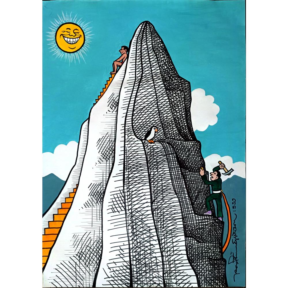 Thorsteinn Eggertsson 43x30cm Orijinal Karikatür BOD01577