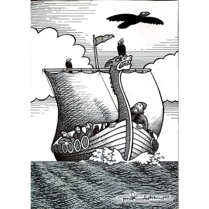 Thorsteinn Eggertsson 43x30cm Orijinal Karikatür BOD01579