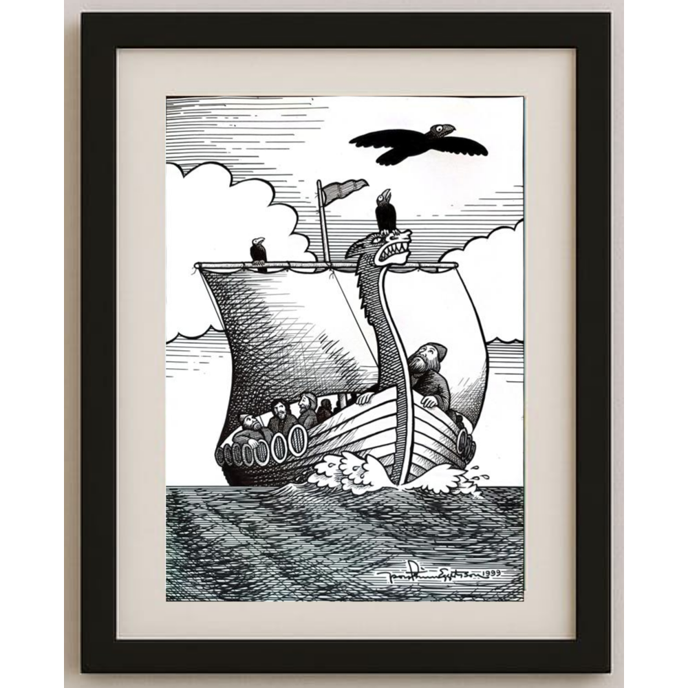 Thorsteinn Eggertsson 43x30cm Orijinal Karikatür BOD01579