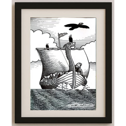 Thorsteinn Eggertsson 43x30cm Orijinal Karikatür BOD01579