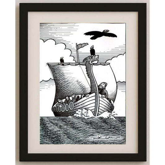 Thorsteinn Eggertsson 43x30cm Orijinal Karikatür BOD01579