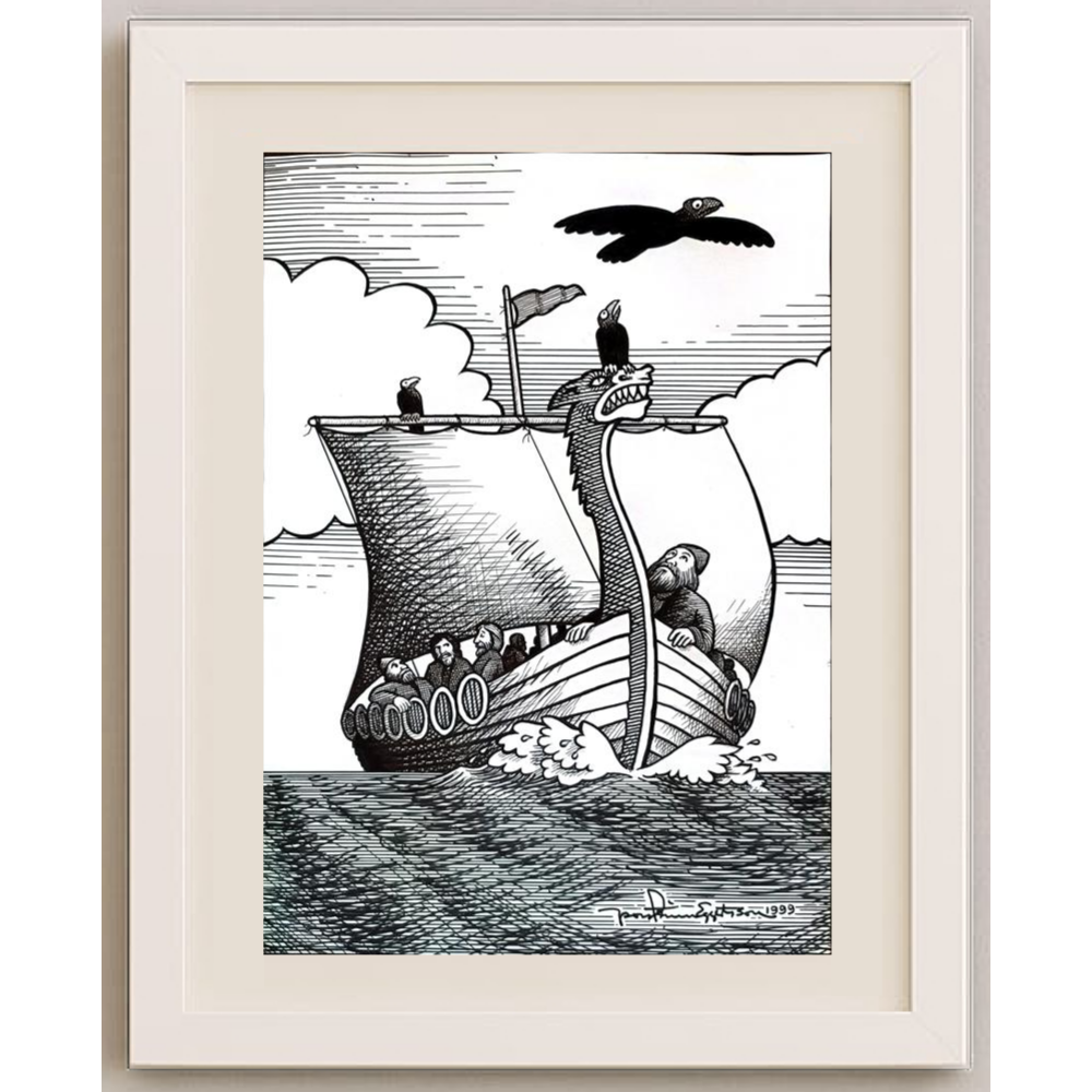 Thorsteinn Eggertsson 43x30cm Orijinal Karikatür BOD01579