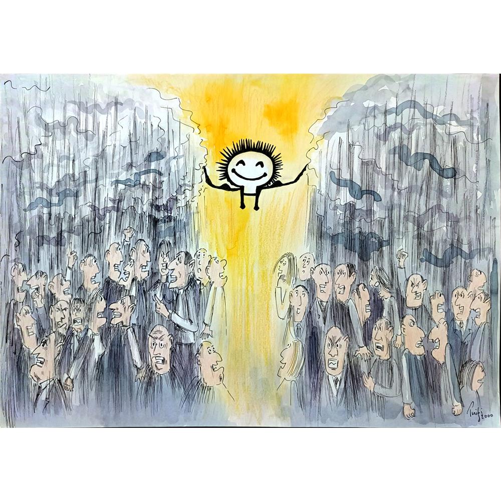 Bossens Philippe 35x25cm Orijinal Karikatür BOD01589