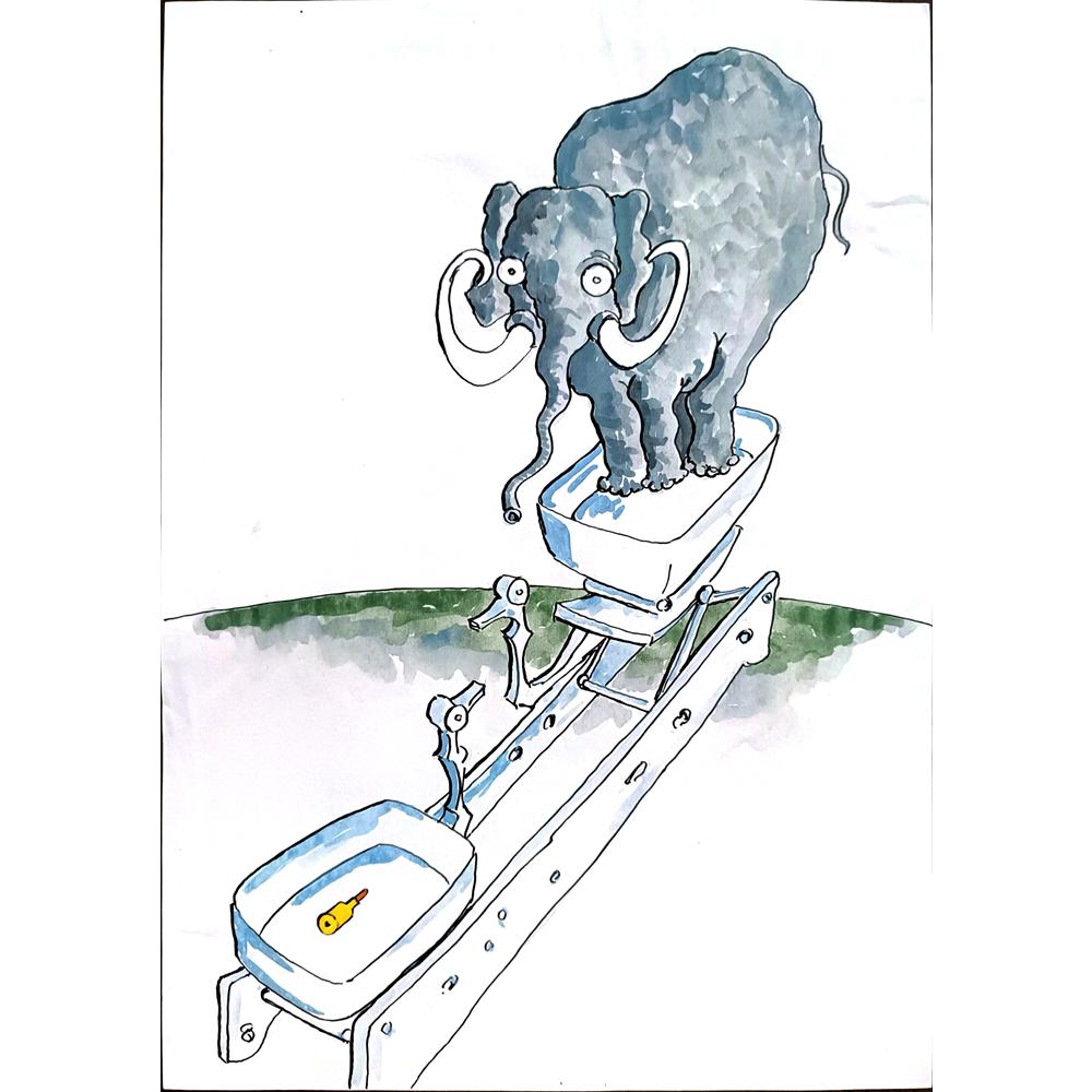 Tsocho Peev 29x21cm Orijinal Karikatür BOD01608