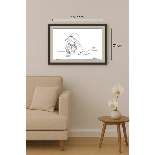 Branko Premuzic 29x21cm Orijinal Karikatür BOD01625