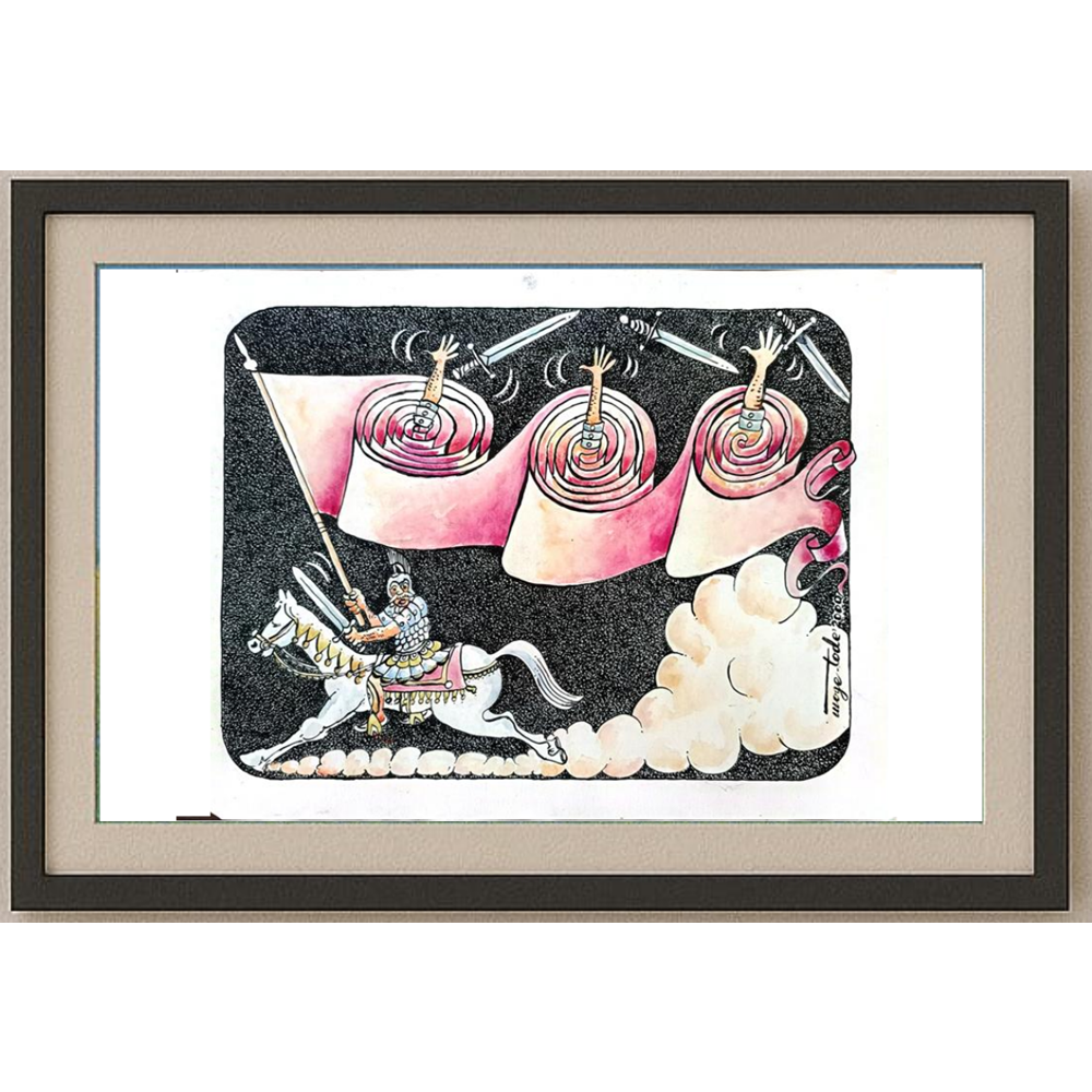 Tode Blazevski 31x25cm Orijinal Karikatür BOD01628