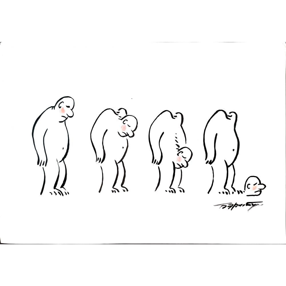 Boris Erenburg 43x30cm Orijinal Karikatür BOD01631