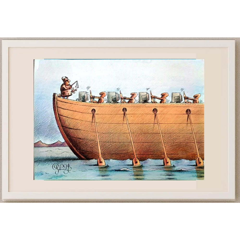 Arkadi Saltykov 29x21cm Orijinal Karikatür BOD01635