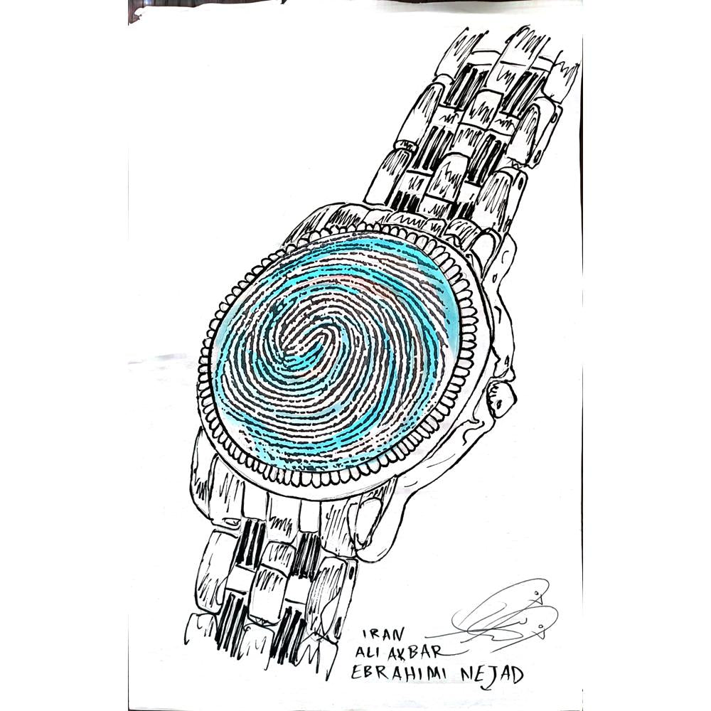 Ali Akbar Ebrahimi Nejad 29x21cm Orijinal Karikatür BOD01646