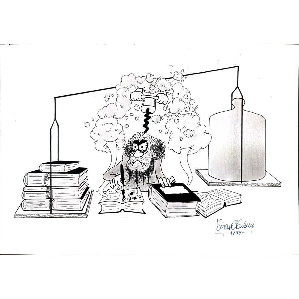Bojan Zivic 29x21cm Orijinal Karikatür BOD01647