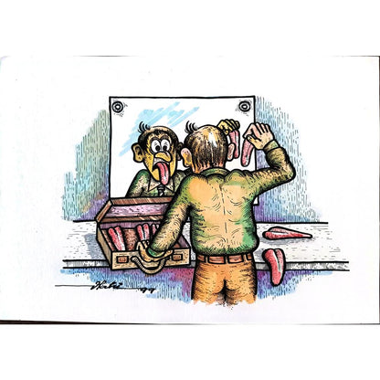 Vladimir Criveo 29x21cm Orijinal Karikatür BOD01656