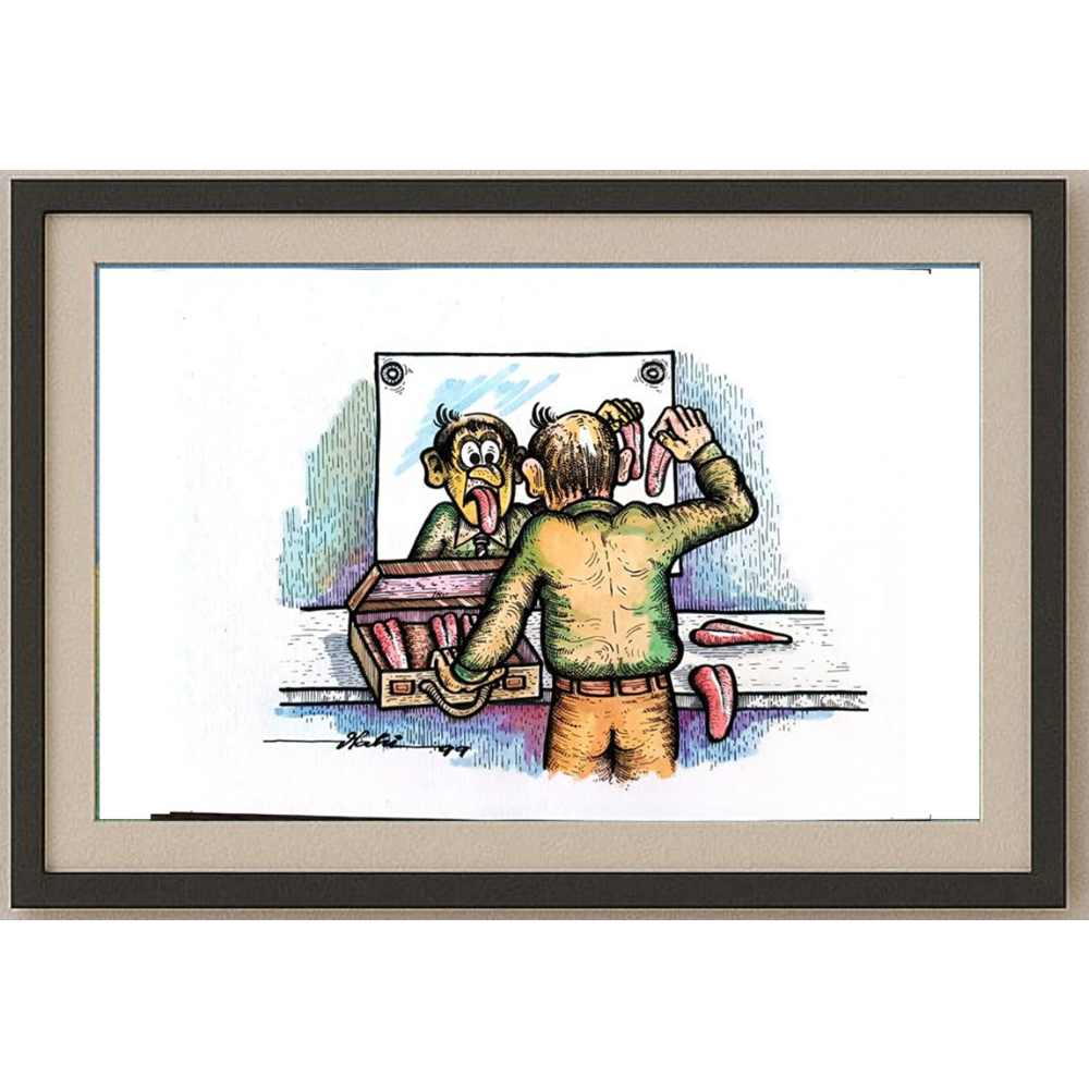 Vladimir Criveo 29x21cm Orijinal Karikatür BOD01656