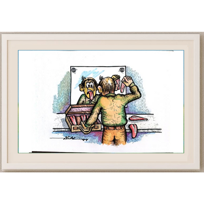 Vladimir Criveo 29x21cm Orijinal Karikatür BOD01656