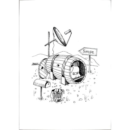 Winfried Besslich 29x21cm Orijinal Karikatür BOD01657