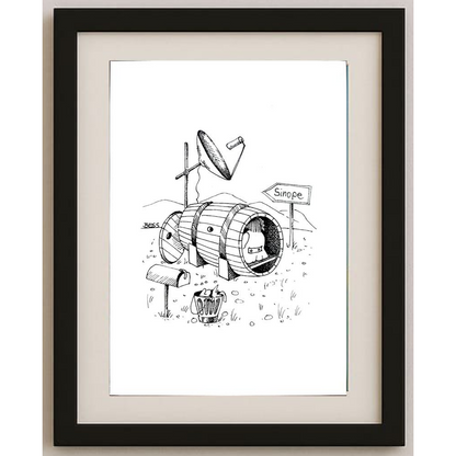 Winfried Besslich 29x21cm Orijinal Karikatür BOD01657