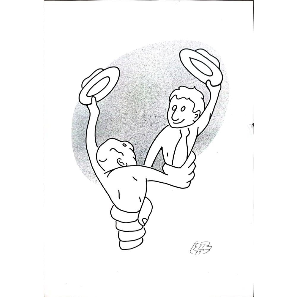 Vitalij Koryako 29x21cm Orijinal Karikatür BOD01664