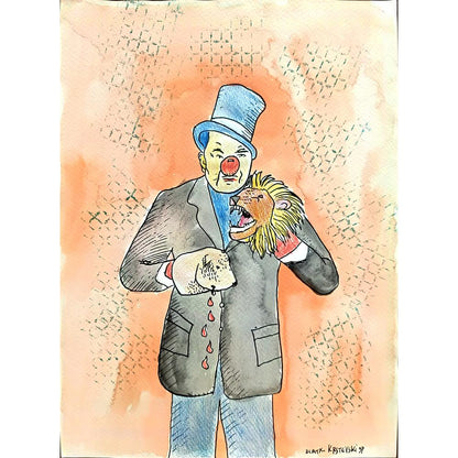 Zlatko Krtevski 29x21cm Orijinal Karikatür BOD01670