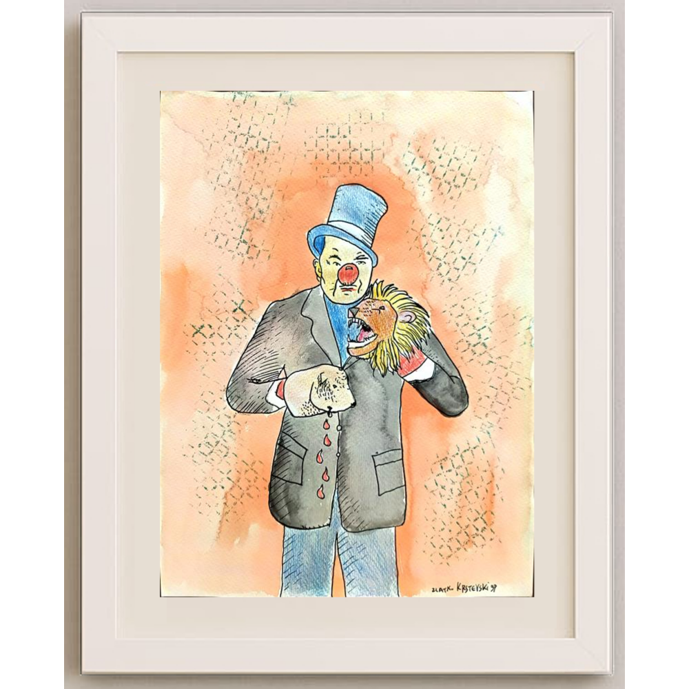 Zlatko Krtevski 29x21cm Orijinal Karikatür BOD01670