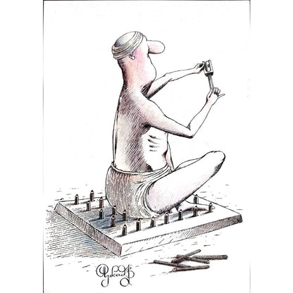 Arkadi Saltykov 29x21cm Orijinal Karikatür BOD01674