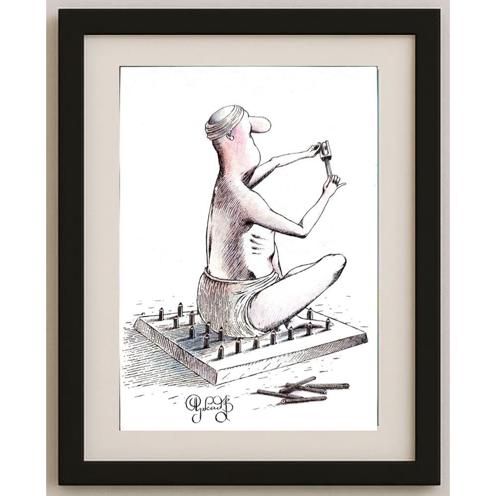 Arkadi Saltykov 29x21cm Orijinal Karikatür BOD01674