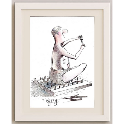 Arkadi Saltykov 29x21cm Orijinal Karikatür BOD01674