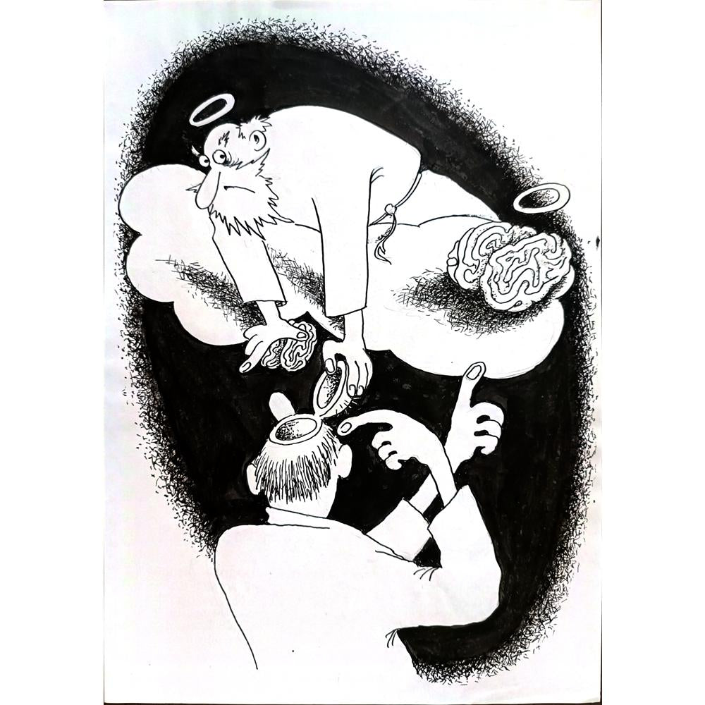 Anatoly Apchel 29x21cm Orijinal Karikatür BOD01676