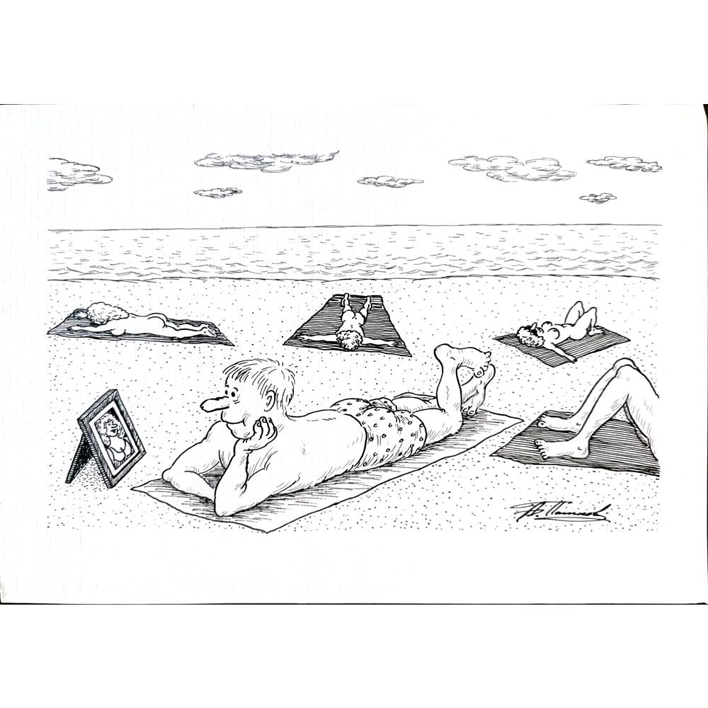 Alexandr Pashkov 29x21cm Orijinal Karikatür BOD01696