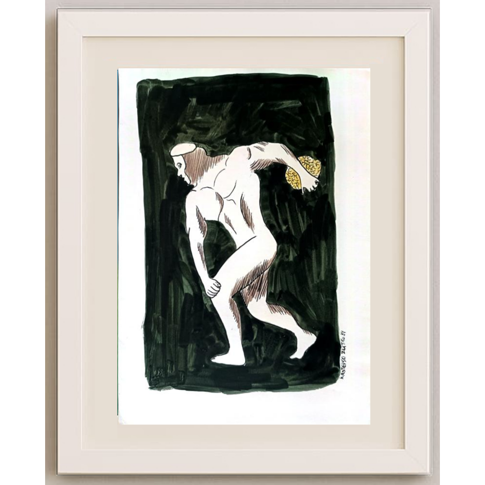 Zlatko Krtevski 30x23cm Orijinal Karikatür BOD01791