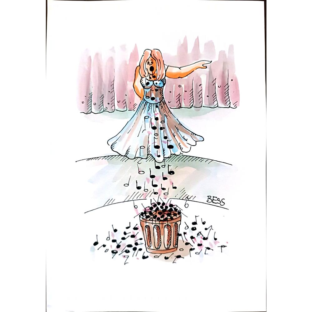 Winfred Besslich 29x21cm Orijinal Karikatür BOD01800