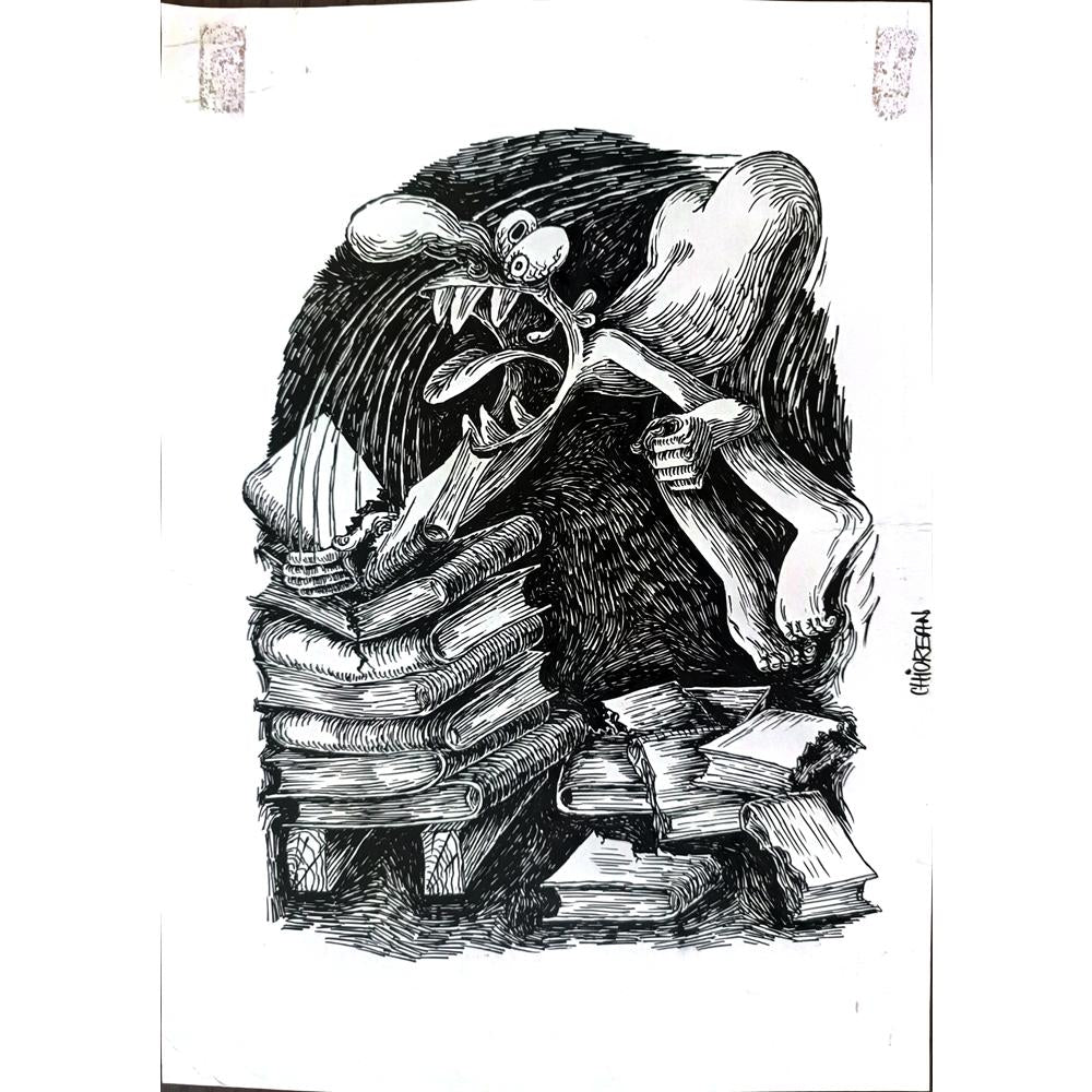 Cornel Marim Chiorean 29x21cm Orijinal Karikatür BOD01802