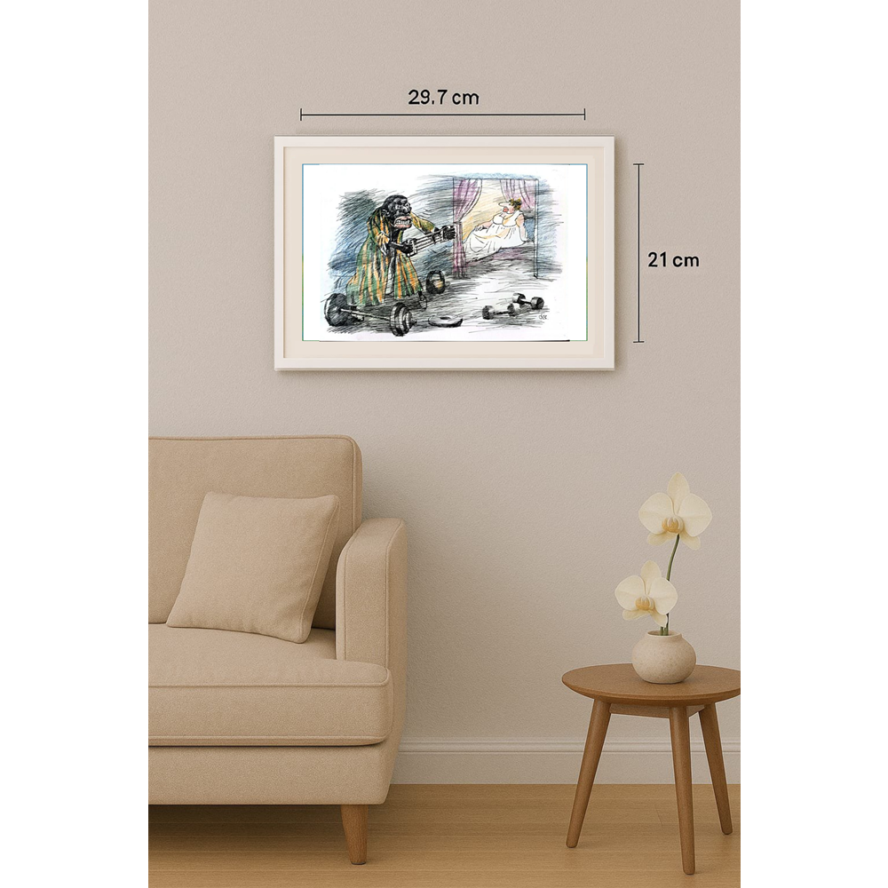 Borigen 29x21cm Orijinal Karikatür BOD01803