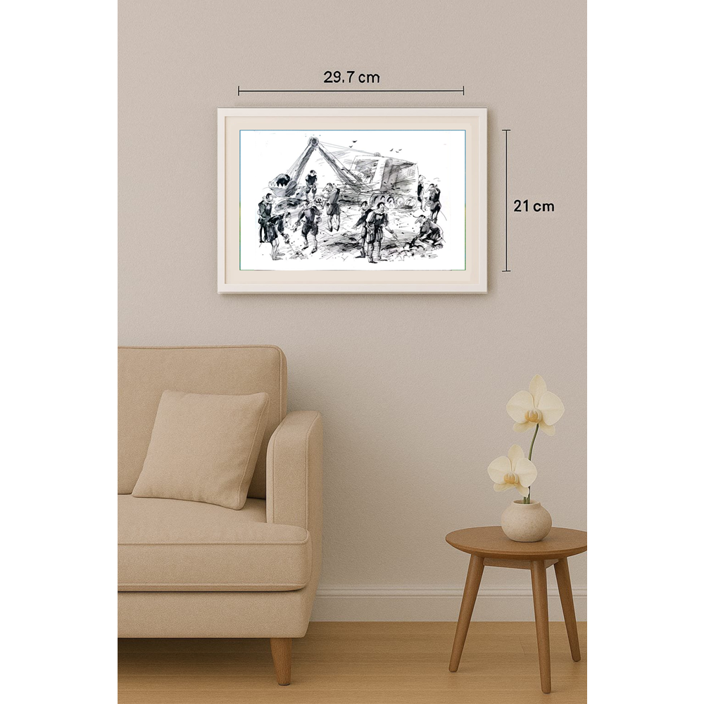 Borigen 29x21cm Orijinal Karikatür BOD01804