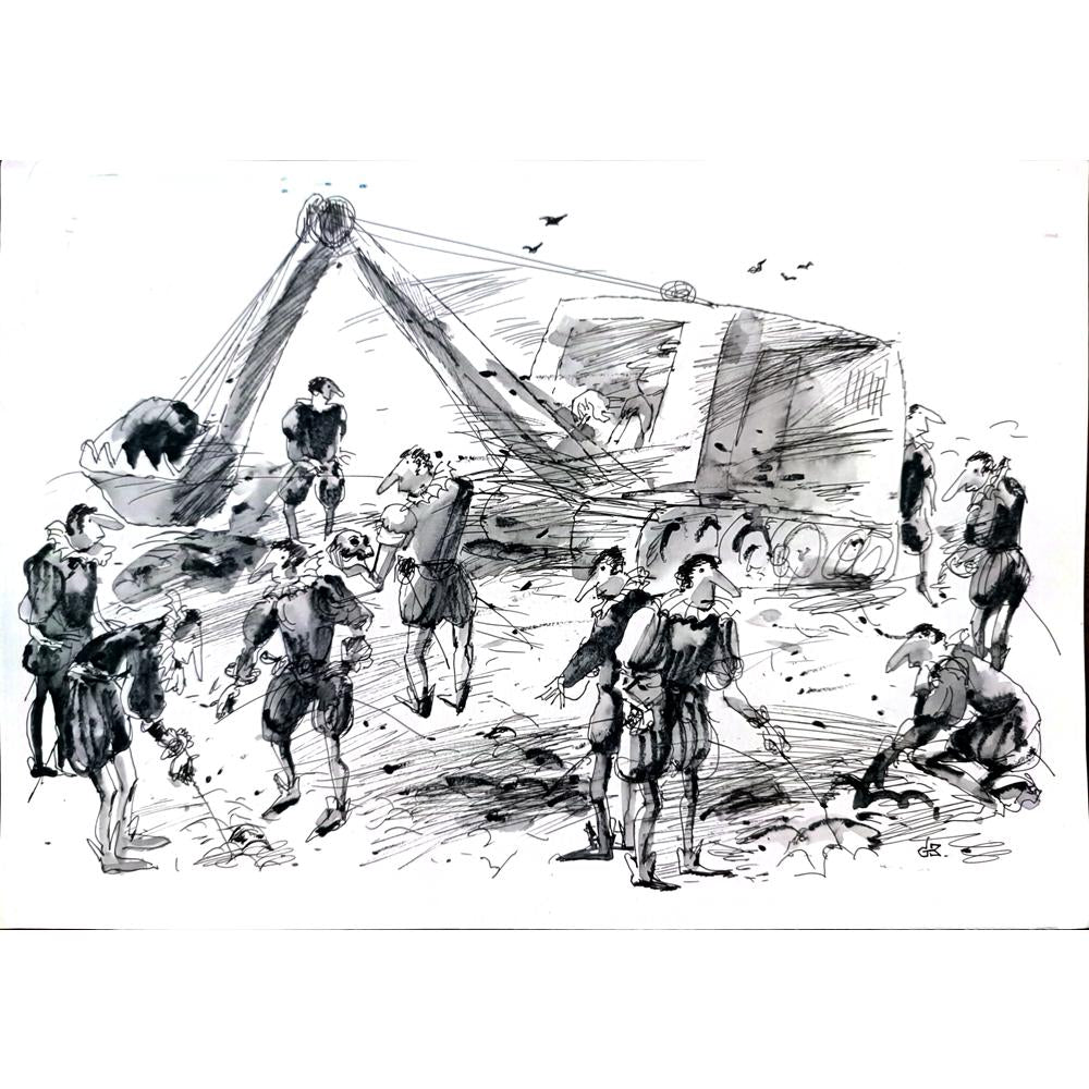 Borigen 29x21cm Orijinal Karikatür BOD01804