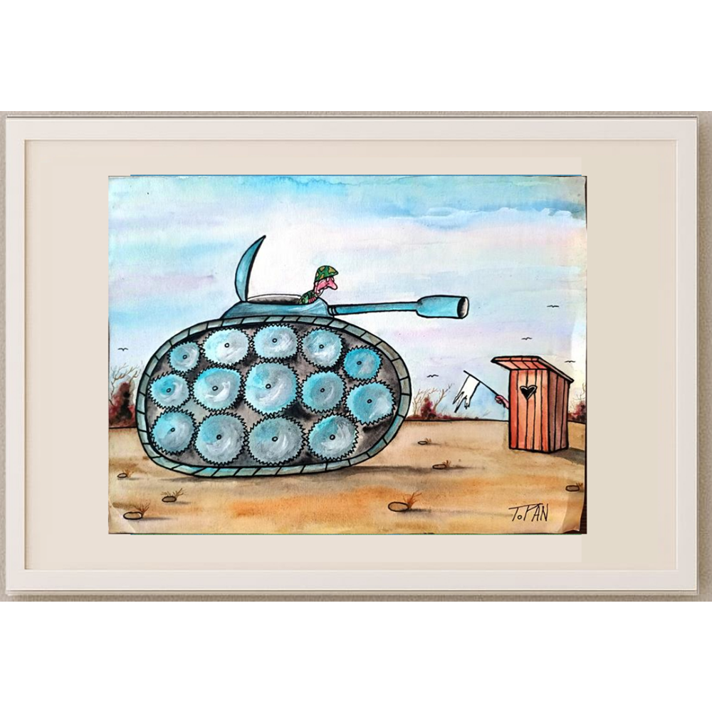 Cristian Topan 31x24cm Orijinal Karikatür BOD01807