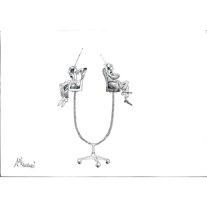 Ali Divandari 29x21cm Orijinal Karikatür BOD01811