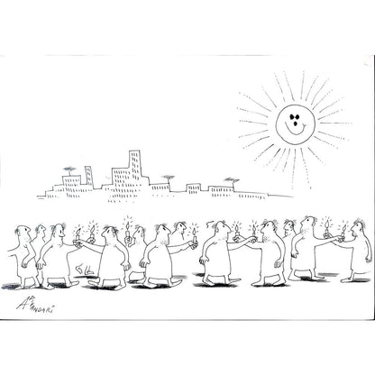 Ali Divandari 29x21cm Orijinal Karikatür BOD01812