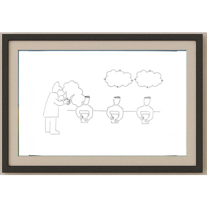 Yourik Karim Masihi 29x21cm Orijinal Karikatür BOD01815