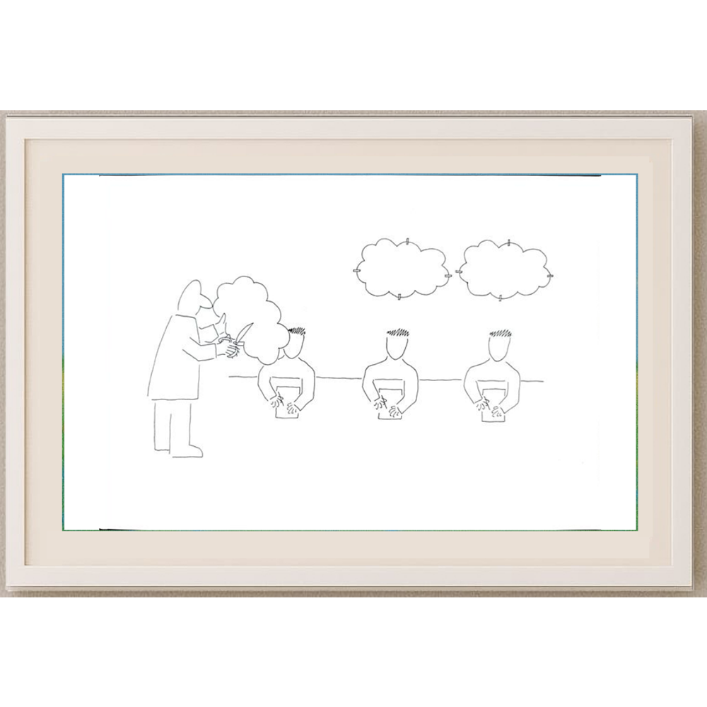 Yourik Karim Masihi 29x21cm Orijinal Karikatür BOD01815