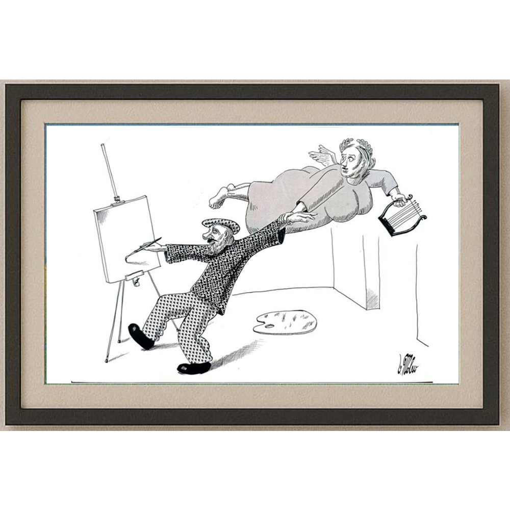 Victor Molev 29x21cm Orijinal Karikatür BOD01821