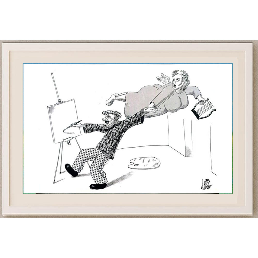 Victor Molev 29x21cm Orijinal Karikatür BOD01821