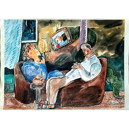 Baniasadi Mohammad Ali 29x21cm Orijinal Karikatür BOD01830